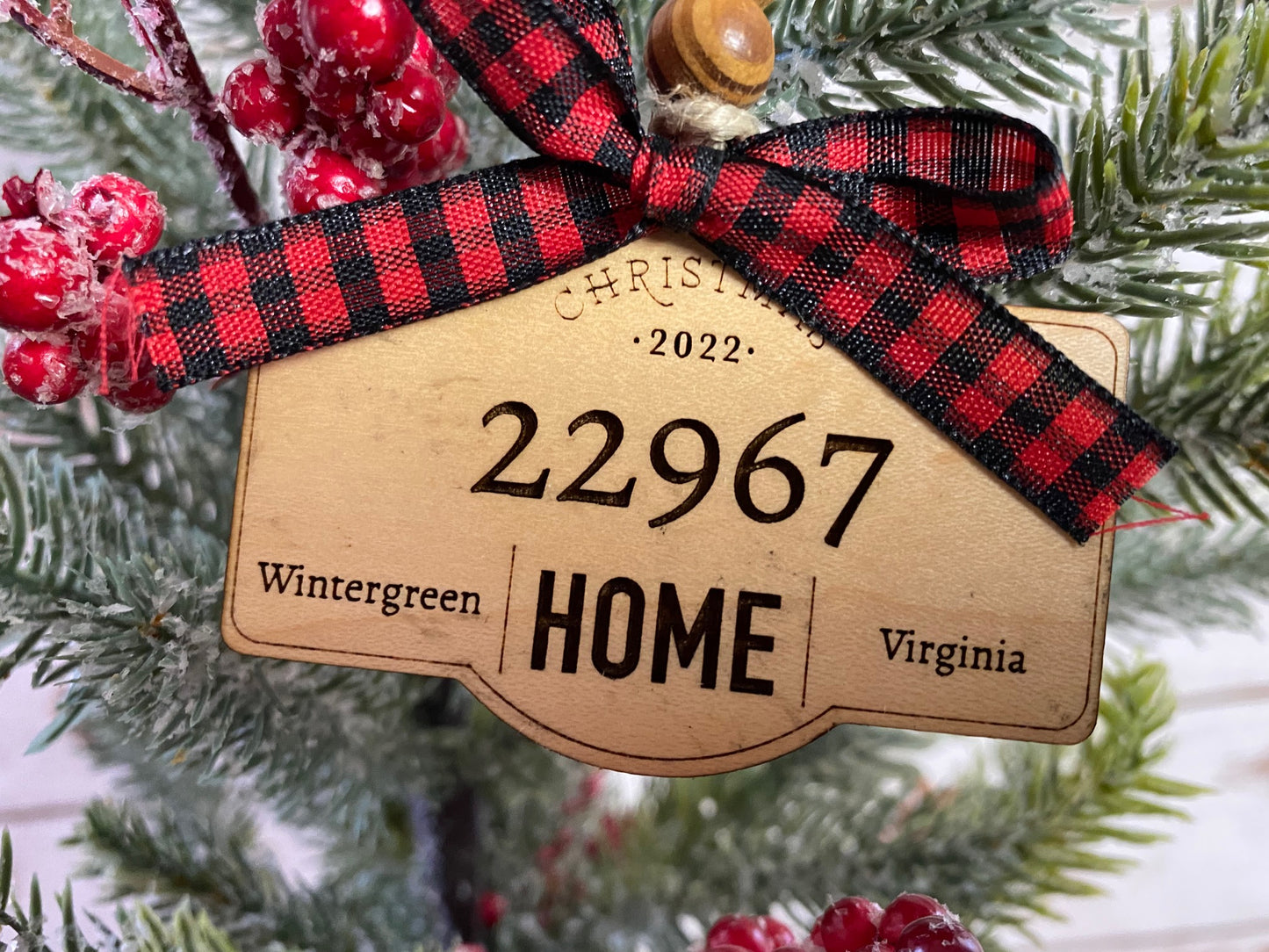 Christmas 2022, Personalized Zipcode, City and State Home Ornament