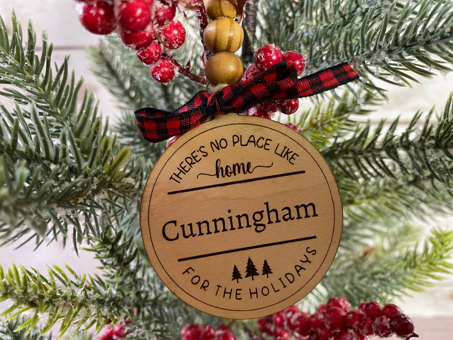 Personalized "There's No Place Like Home for the Holidays" Ornament