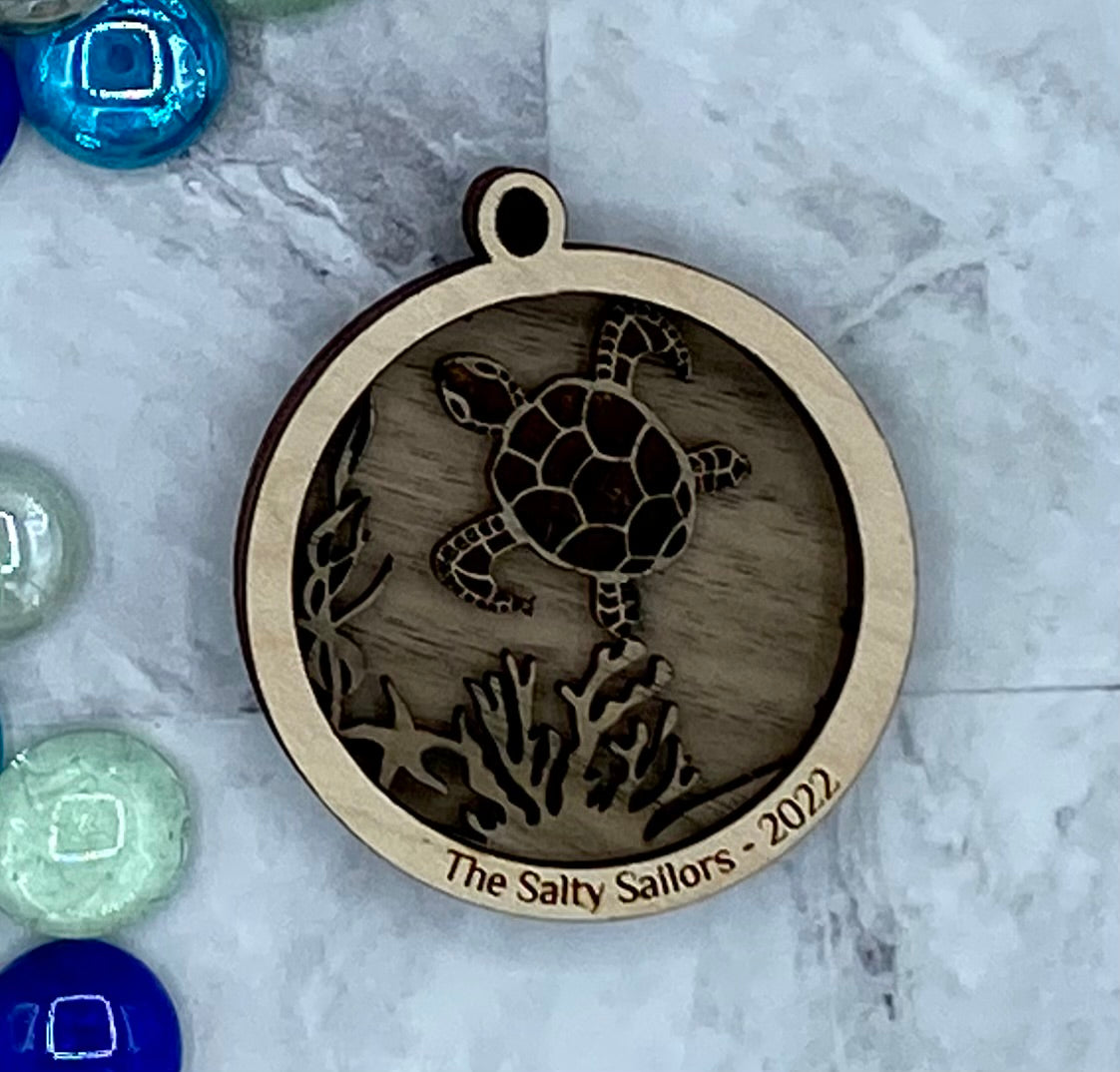 Customized Branded Airbnb VRBO STR Host Items -Sea Turtle Ornament