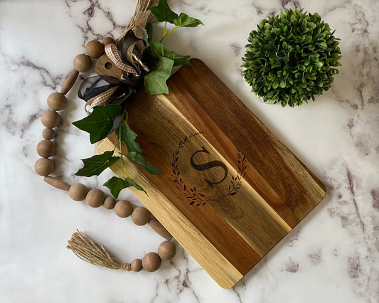 Personalized Monogrammed Charcuterie Cutting Board