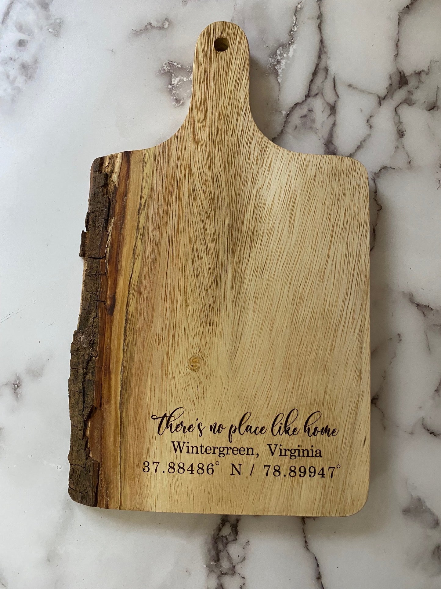There's No Place Like Home and Coordinates Live Edge Charcuterie Board