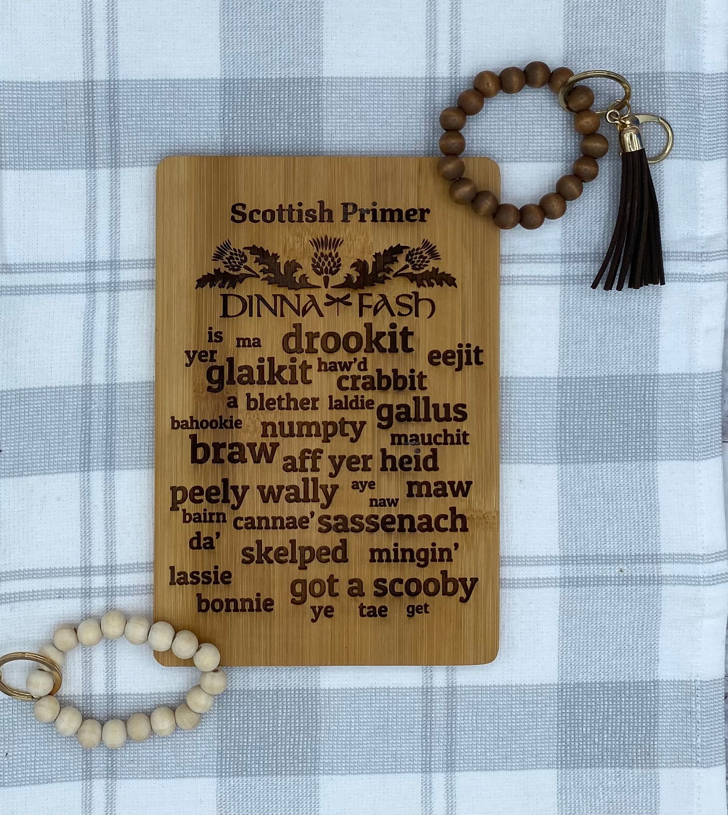 Scottish vocabulary primer engraved on bamboo