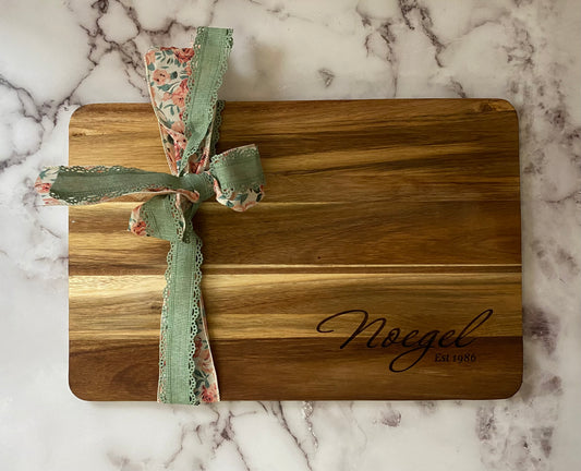 Personalized Gift Set - Charcuterie Cutting Board and Coasters Gift Set