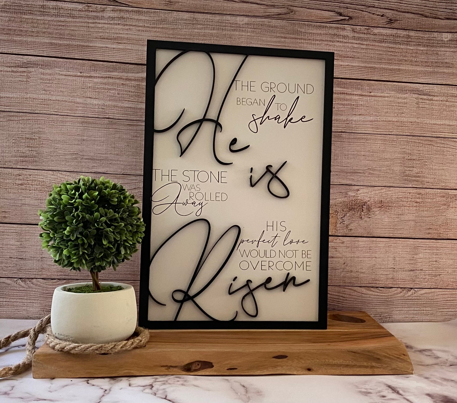 He is Risen Sign - Religious Home Decor