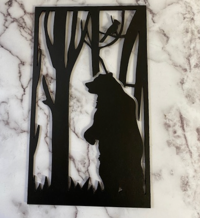 Bear and Cardinal in the Woods Wall Art