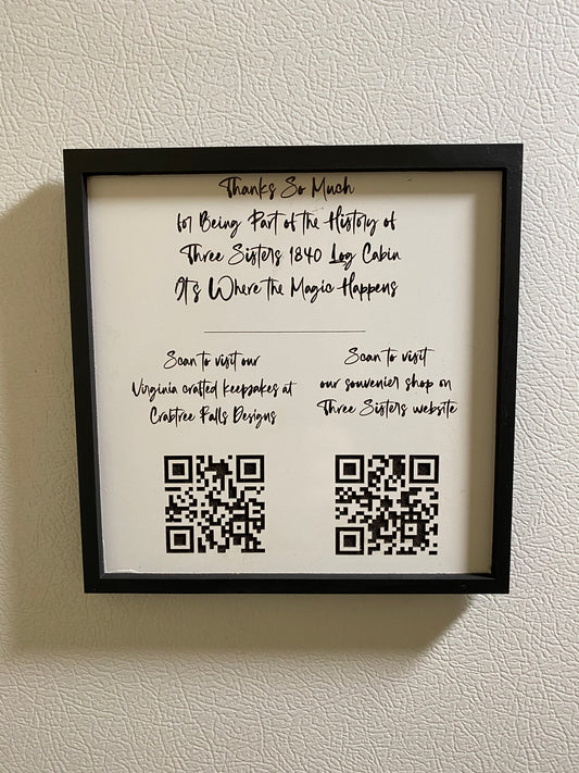 Personalized QR code sign for business, Airbnb, VRBO or short-term rental